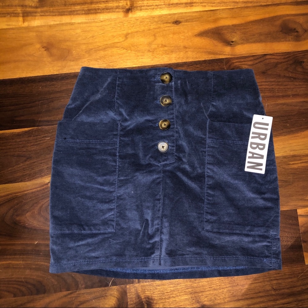 Urban Outfitters soft velvet jean skirt NWT